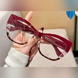 Chic Red/leopard Anti-blue Light Women's Glasses